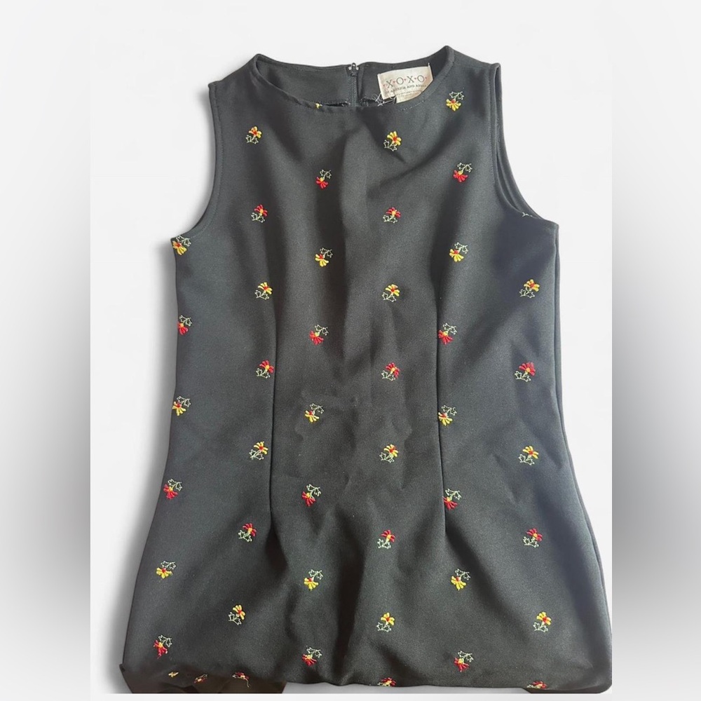 XOXO Black Dress with Vibrant Embroidery